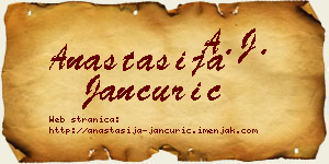 Anastasija Jančurić vizit kartica